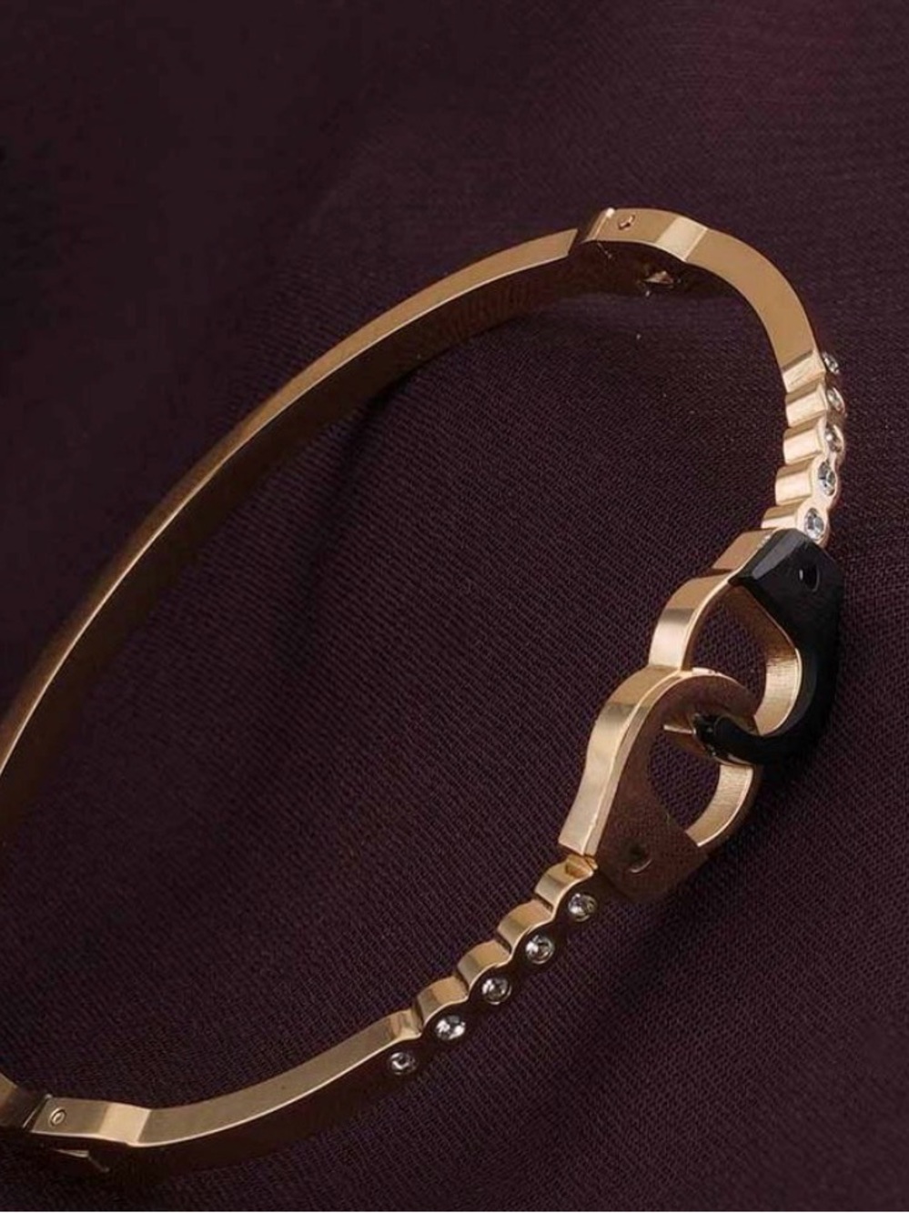 Gold-Tone Handcuff Hinged Bangle Bracelet - Women Accessories